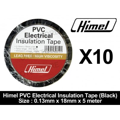 0.13MM X 18MM 5MM PVC TAPE (BLACK) [HIMEL]